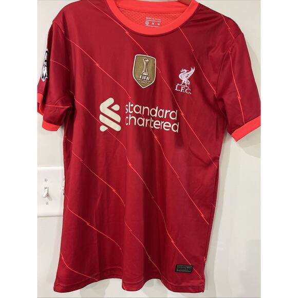 NEW 2021-22 Liverpool FC Home S/S No.6 Thiago Player Issue UEFA CL LFC SIZE MED - Picture 1 of 5